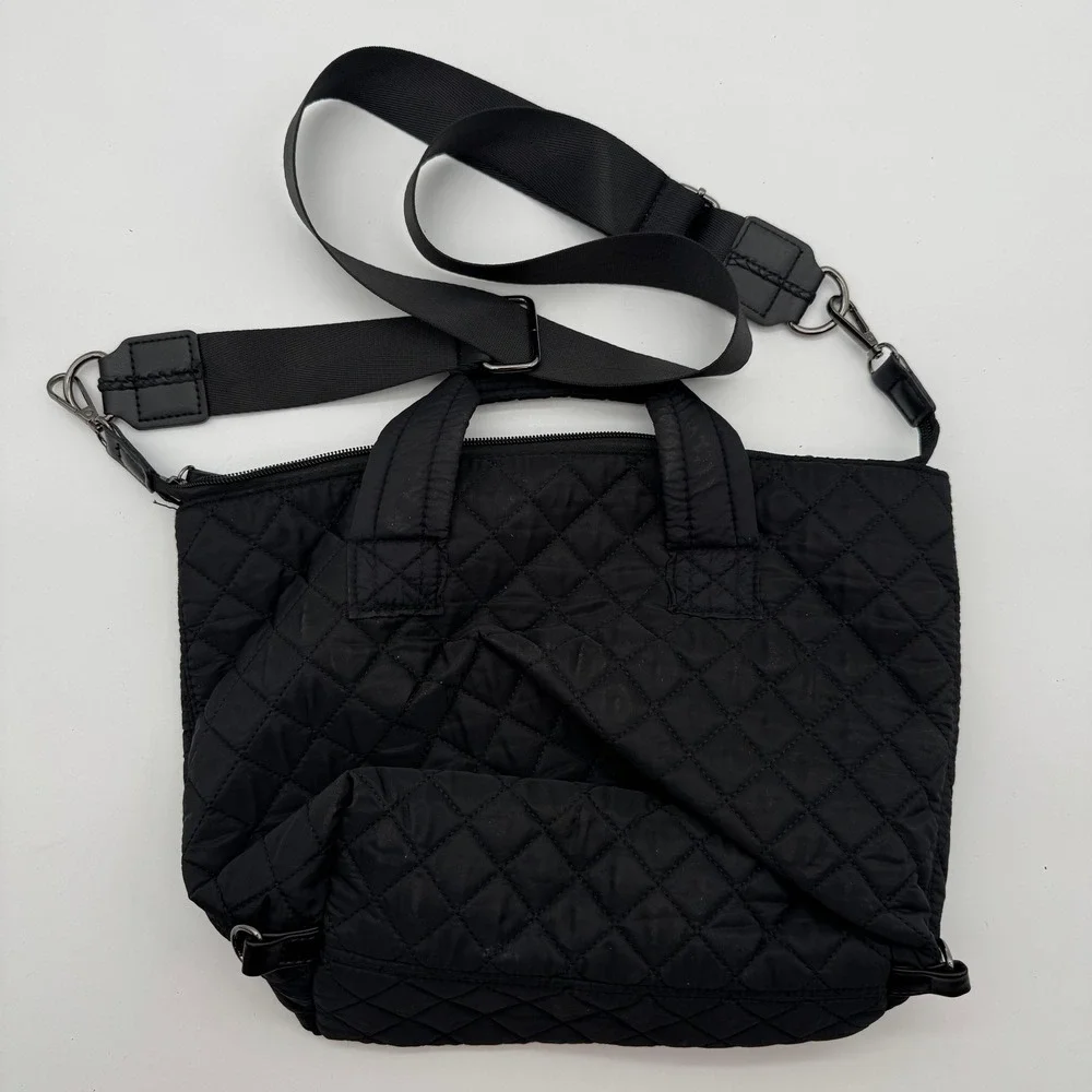 GK Klein Black Quilted Laptop Messenger‎ Bag Briefcase Convertible Backpack